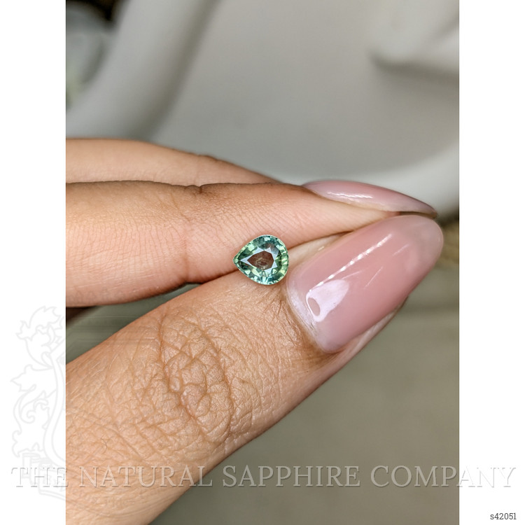 0.77 Ct. Bluish Green Sapphire from Ceylon (Sri Lanka)