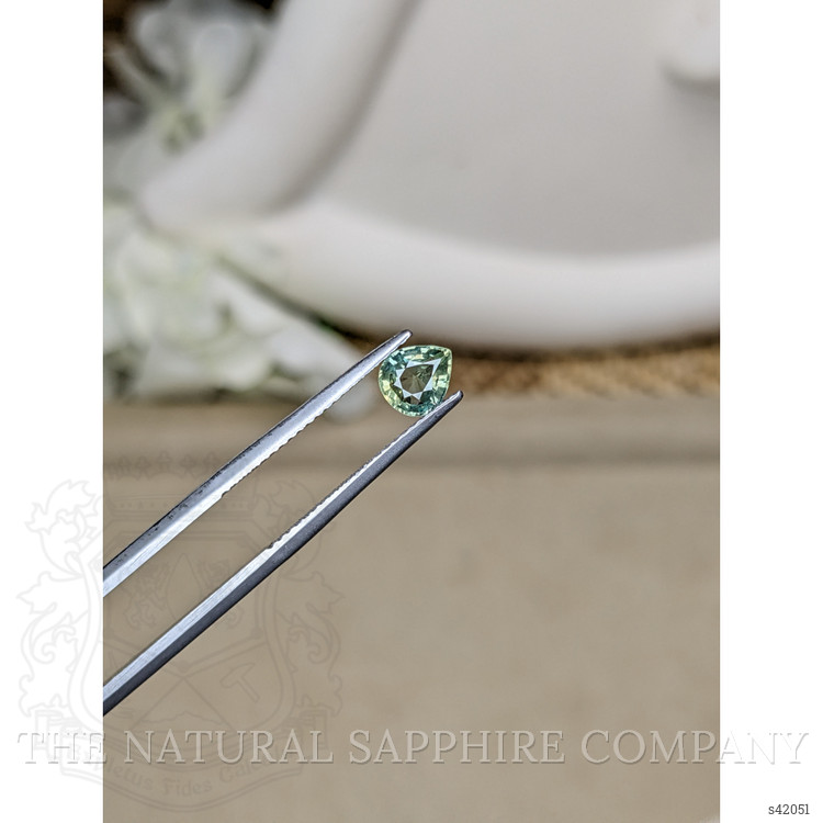 0.77 Ct. Bluish Green Sapphire from Ceylon (Sri Lanka)