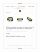 0.90 Ct. Yellowish Green Sapphire from Ceylon (Sri Lanka) Appraisal