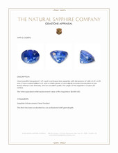 1.49 Ct. Blue Sapphire from Ceylon (Sri Lanka) Appraisal