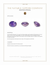 1.06 Ct. Pinkish Purple Sapphire from Ceylon (Sri Lanka) Appraisal