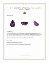 1.66 Ct. Purple Sapphire from Madagascar Appraisal