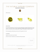 0.23 Ct. Yellowish Green Sapphire from Ceylon (Sri Lanka) Appraisal