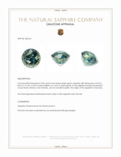 3.08 Ct. Bluish Green Sapphire from Tanzania Appraisal