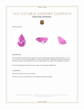 0.83 Ct. Purplish Pink Sapphire from Tanzania Appraisal