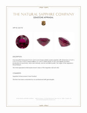0.66 Ct. Pinkish Purple Sapphire from Mozambique Appraisal