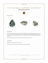 0.99 Ct. Bluish Green Sapphire from Ceylon (Sri Lanka) Appraisal