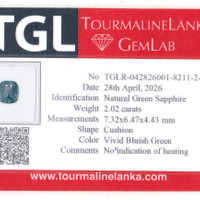 2.02 Ct. Greenish Blue Sapphire from Ceylon (Sri Lanka) Scan Report