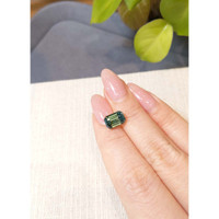 4.08 Ct. Bluish Green Sapphire from Madagascar Life Style