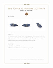 4.89 Ct. Blue Sapphire from Ceylon (Sri Lanka) Appraisal