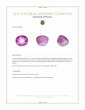 1.77 Ct. Purplish Pink Star Sapphire from Ceylon (Sri Lanka) Appraisal