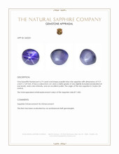 6.19 Ct. Purplish Blue Star Sapphire from Ceylon (Sri Lanka) Appraisal