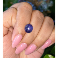 6.19 Ct. Purplish Blue Star Sapphire from Ceylon (Sri Lanka) Life Style