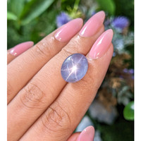 14.09 Ct. Purplish Blue Star Sapphire from Ceylon (Sri Lanka) Life Style