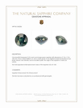 2.03 Ct. Bluish Green Sapphire from Ceylon (Sri Lanka) Appraisal