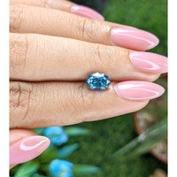 1.62 Ct. Greenish Blue Sapphire from Madagascar Life Style