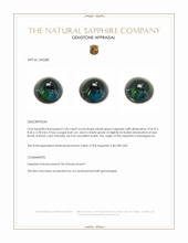 3.56 Ct. Bluish Green Cabochon Sapphire from Madagascar Appraisal