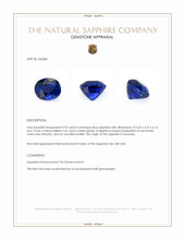 0.92 Ct. Blue Sapphire from Tanzania Appraisal