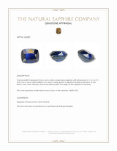 0.66 Ct. Blue Sapphire from Tanzania Appraisal