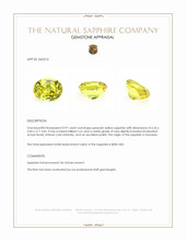 0.97 Ct. Greenish Yellow Sapphire from Tanzania Appraisal