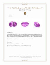 0.71 Ct. Pinkish Purple Sapphire from Tanzania Appraisal
