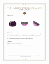 1.03 Ct. Pinkish Purple Sapphire from Tanzania Appraisal