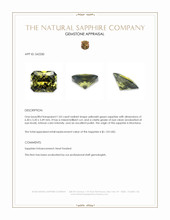 1.03 Ct. Yellowish Green Sapphire from Montana Appraisal