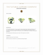 1.36 Ct. Greenish Yellow Sapphire from Montana Appraisal