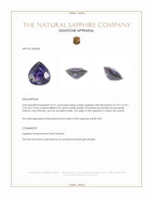 0.41 Ct. Purple Sapphire from Ceylon (Sri Lanka) Appraisal