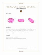 1.17 Ct. Pink Sapphire from Ceylon (Sri Lanka) Appraisal