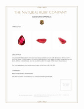 1.05 Ct. Ruby from Mozambique Appraisal