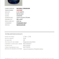 6.54 Ct. Blue Sapphire from Madagascar Scan Report