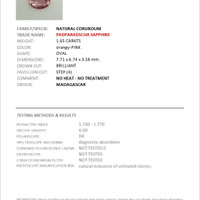 1.65 Ct. Padparadscha Sapphire from Madagascar Scan Report