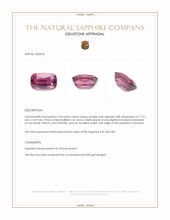 1.04 Ct. Purplish Pink Sapphire from Tanzania Appraisal