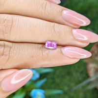 0.78 Ct. Purplish Pink Sapphire from Ceylon (Sri Lanka) Life Style