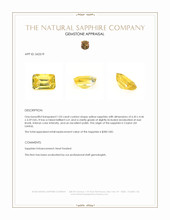 1.03 Ct. Yellow Sapphire from Ceylon (Sri Lanka) Appraisal