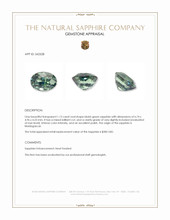 1.13 Ct. Bluish Green Sapphire from Madagascar Appraisal