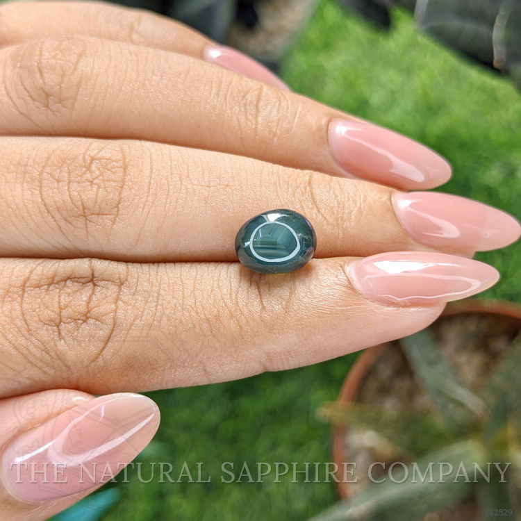 4.60 Ct. Bluish Green Cabochon Sapphire from Madagascar