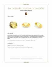 2.03 Ct. Yellow Sapphire from Ceylon (Sri Lanka) Appraisal