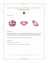 3.03 Ct. Pink Sapphire from Ceylon (Sri Lanka) Appraisal