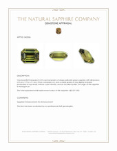 3.53 Ct. Yellowish Green Sapphire from Madagascar Appraisal