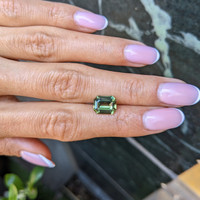 3.53 Ct. Yellowish Green Sapphire from Madagascar Life Style