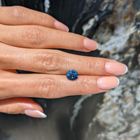 2.89 Ct. Greenish Blue Sapphire from Madagascar Life Style