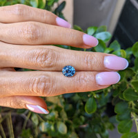 2.89 Ct. Greenish Blue Sapphire from Madagascar Life Style