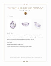 0.48 Ct. Pinkish Purple Sapphire from Ceylon (Sri Lanka) Appraisal