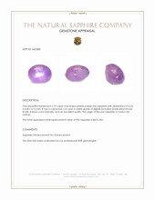 1.19 Ct. Pinkish Purple Star Sapphire from Ceylon (Sri Lanka) Appraisal