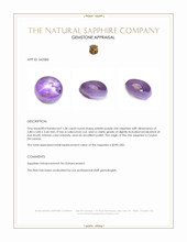 1.34 Ct. Pinkish Purple Star Sapphire from Ceylon (Sri Lanka) Appraisal