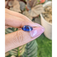 6.16 Ct. Blue Cabochon Sapphire from Ceylon (Sri Lanka) Life Style