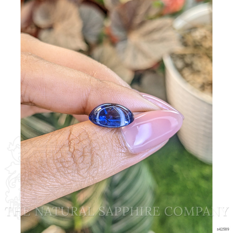 6.16 Ct. Blue Cabochon Sapphire from Ceylon (Sri Lanka)