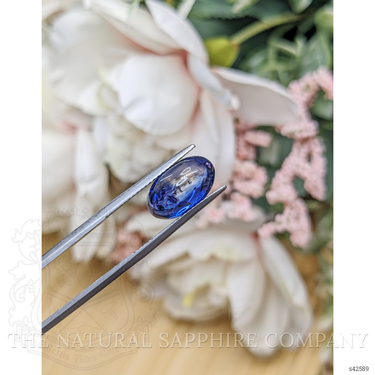 6.16 Ct. Blue Cabochon Sapphire from Ceylon (Sri Lanka)